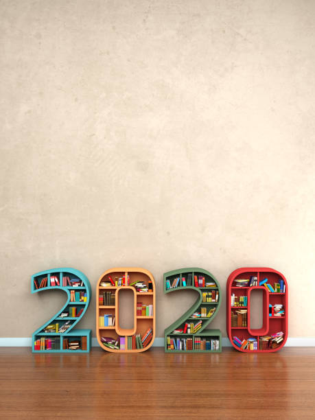istock New Year 2020 Creative Design Concept with Book Shelf 1096341322
