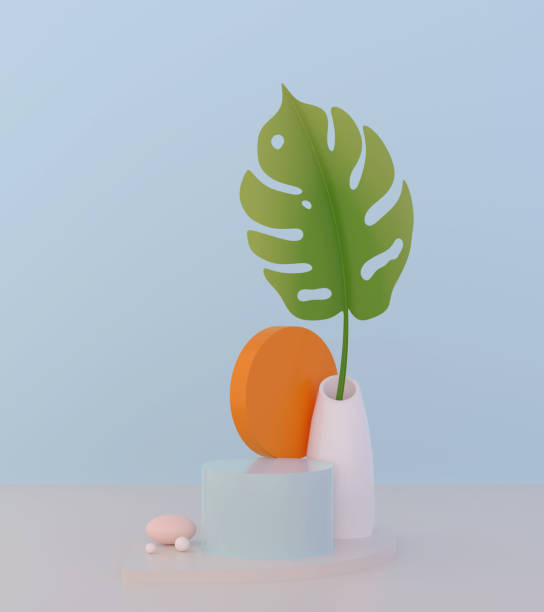 istock abstract podium and empty showcase,shop display or Blank product stand with primitive shape. 1096345888
