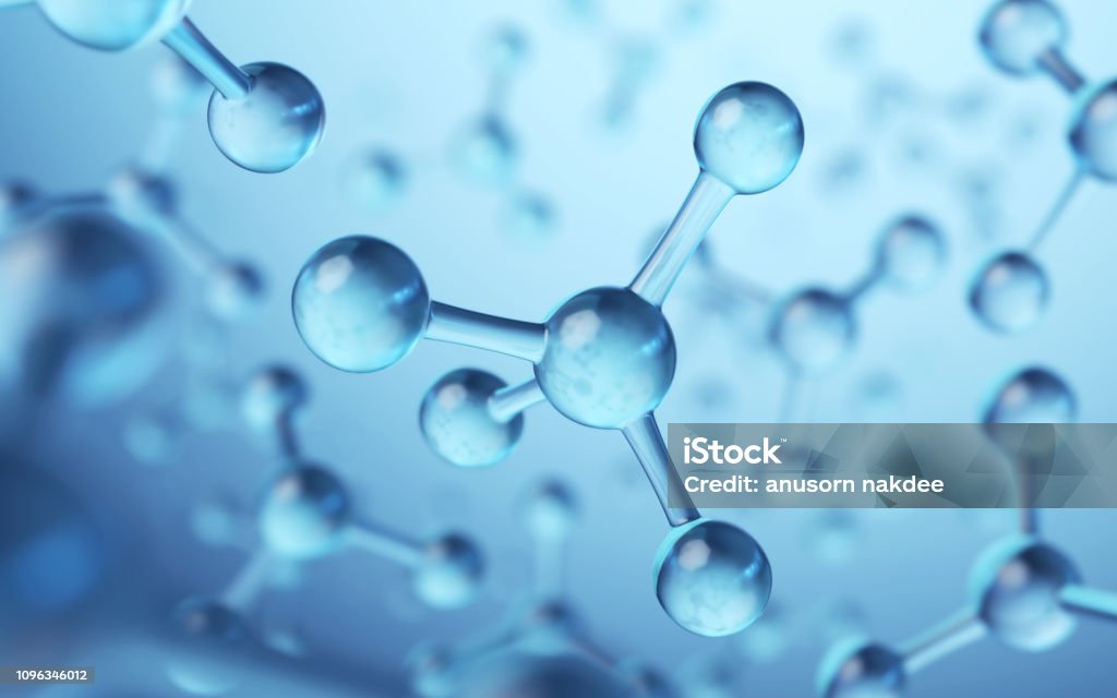 Molecule or atom, Abstract structure for Science or medical background. Molecule or atom, Abstract structure for Science or medical background, 3d rendering. Molecule Stock Photo