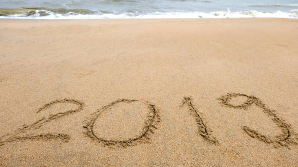 istock New year,2019 write on sand beach and ocean view, 2019 on the beach. 1096354568