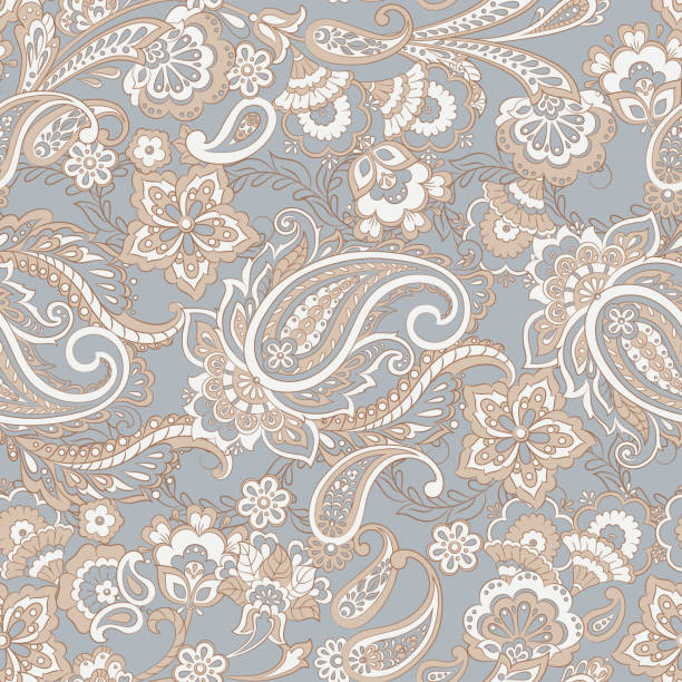 illustrazioni stock, clip art, cartoni animati e icone di tendenza di paisley modello senza cuciture. ornamento etnico vettoriale - flower backgrounds paisley flourish