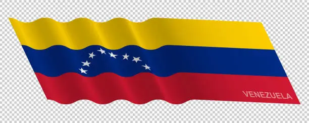 Vector illustration of Vector flag of Venezuela waving pattern background