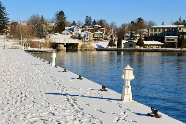 istock Gananoque harbor in winter 1096378774