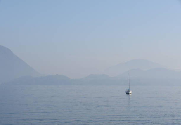 Boat on the Lake Maggiore, Italy