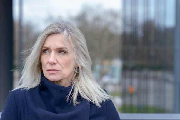 istock Serious woman looking intently to the side 1096388242