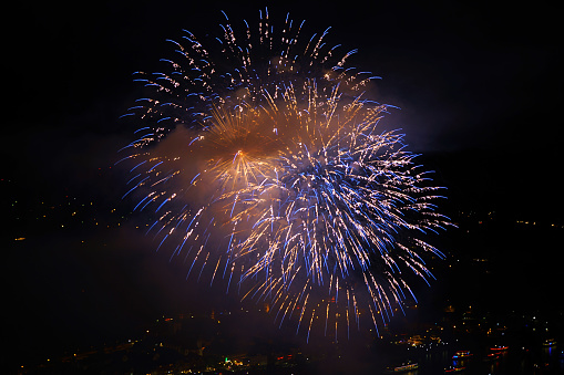 Here you can see a large fireworks display, which originates from the event 