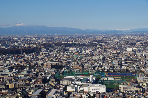 Mt. Fuji seen from Kawasaki