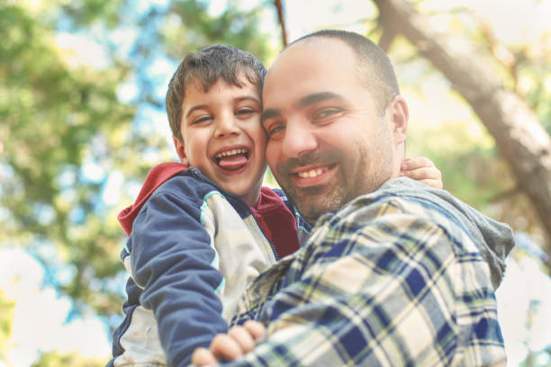 istock Happy father and son celebrating father's day 1096406216