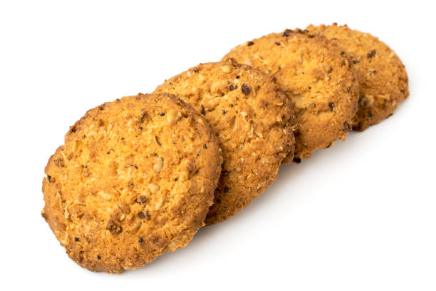istock Oatmeal cookies hardly lies on a white. 1096415218