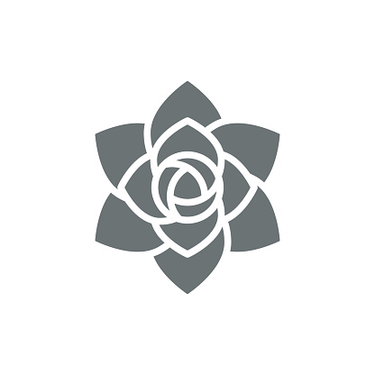 istock Rose flower icon 1096425560