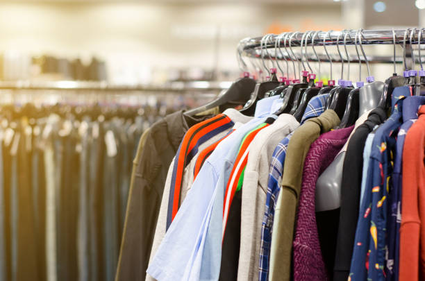 istock Clothes on hangers in the store. 1096427808