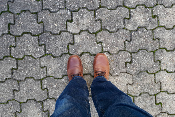 istock City. old cobbled surface of the road. 1096439374