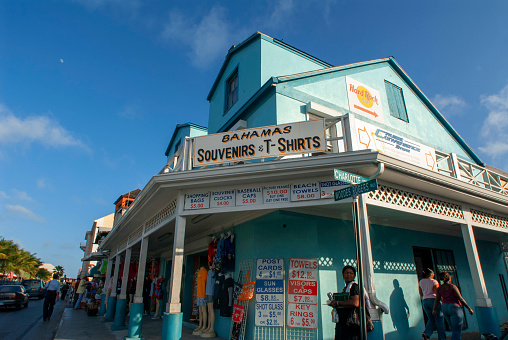 t-shirts shop, hats and souvenirs, Nassau, New Providence Island, Caribbean.