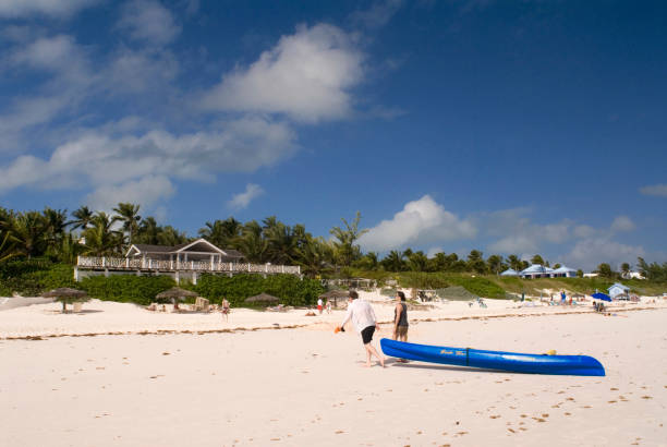 Bahamas Pink Sand Beach. Dunmore Town, Harbour Island, Eleuthera. Bahamas dunmore town stock pictures, royalty-free photos & images