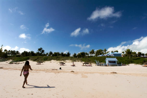 Bahamas Pink Sand Beach. Dunmore Town, Harbour Island, Eleuthera. Bahamas dunmore town stock pictures, royalty-free photos & images