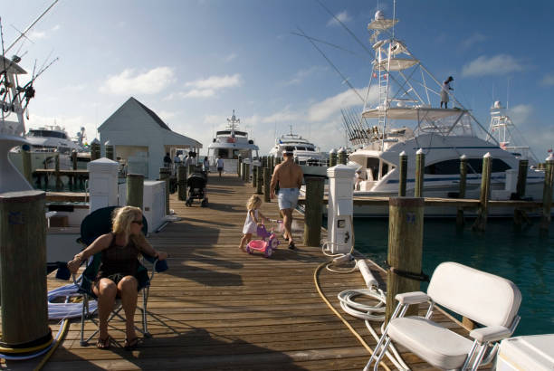 Bahamas Harbour and Resort Valentine's. Dunmore Town, Harbour Island, Eleuthera. Bahamas dunmore town stock pictures, royalty-free photos & images