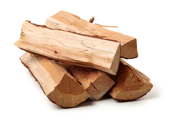 istock Wood log isolated on white background. 1096444290