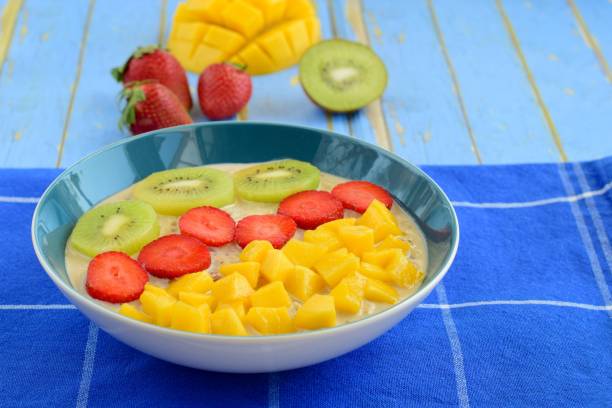 istock Overnight oat with mango, strawberry and kiwi 1096449832