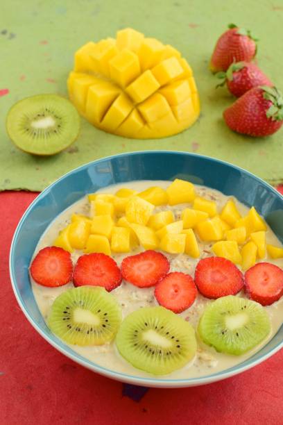 istock Overnight oat with mango, strawberry and kiwi 1096449856