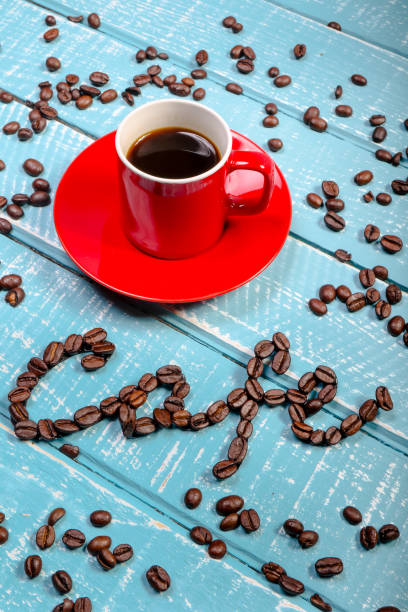 istock Cup of coffee on a wooden background 1096453064