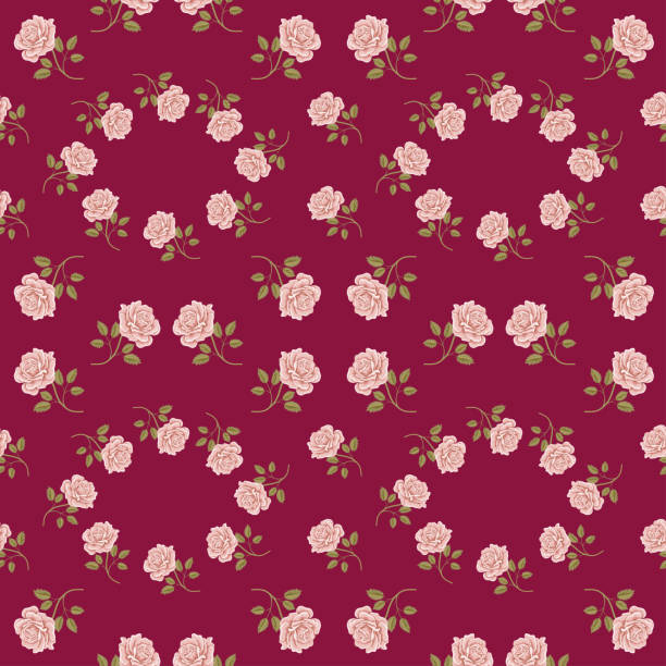 Seamless pattern with roses vector art illustration