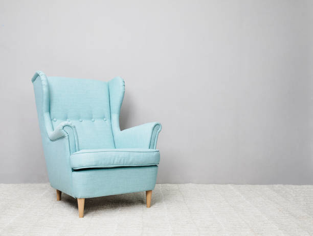 istock Rest image of a gray background with a fabric chair 1096455480