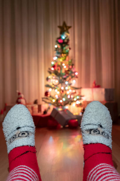 istock noel socks and Christmas Tree with Gifts 1096464376