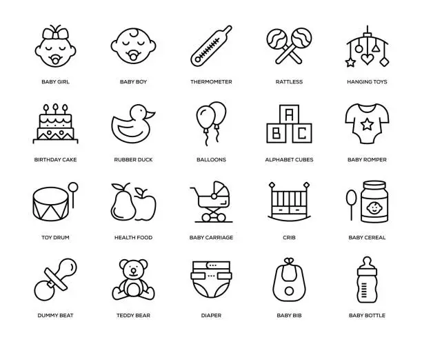 Vector illustration of Baby Icon Set