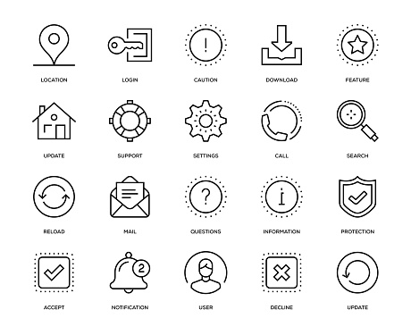 Basic Interface Icon Set - Thin Line Series