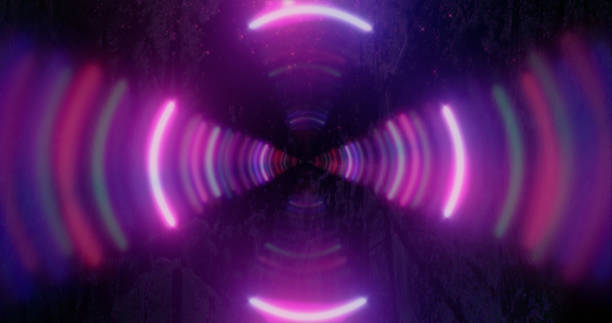 istock 3d rendering. Fantastic background of bright glowing particles in deep space. Bright electric flashes 1096472936