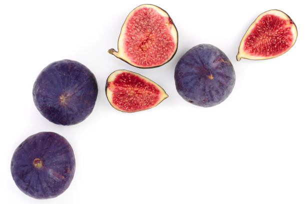 istock fig fruits isolated on white background with copy space for your text. Top view. Flat lay pattern 1096477902
