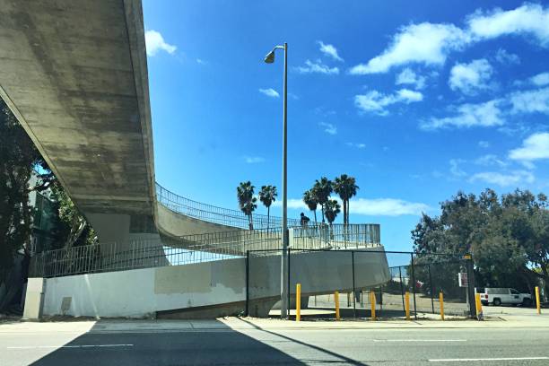 istock Architecture Background: Concrete Overpass and shadows in Santa Monica, California 1096479548