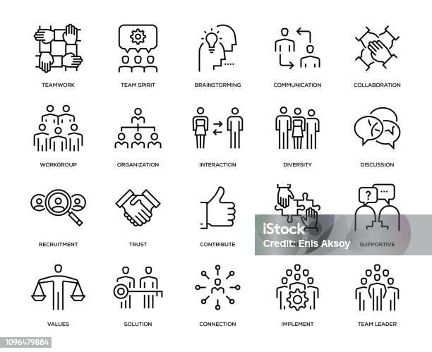 Teamwork Icon Set Stock Illustration - Download Image Now - Icon, Diversity, Morality