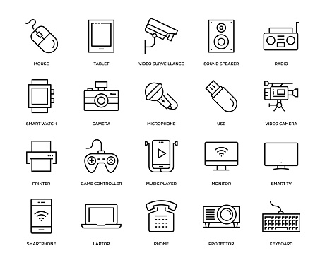 Technology and Devices Icon Set - Thin Line Series