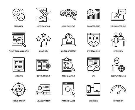 User Experience Icon Set - Thin Line Series