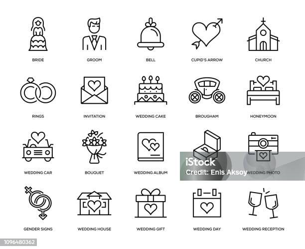 Wedding Icon Set Stock Illustration - Download Image Now - Wedding, Icon Symbol, Engagement