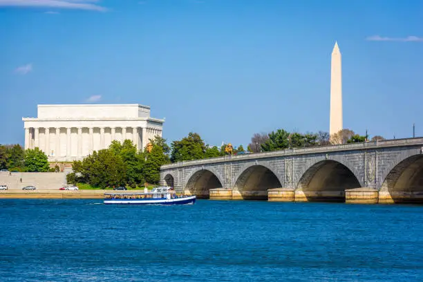 Photo of Washington DC, USA skyline on the Potomac River.