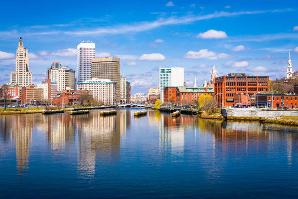 istock Providence, Rhode Island, USA downtown skyline on the river. 1096489334