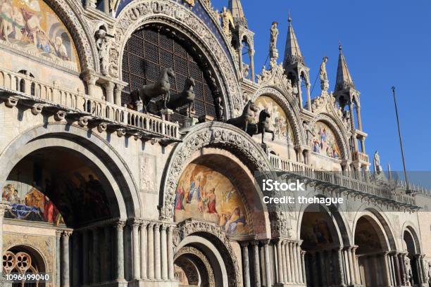 San Marco Basilica In Venice Italy Stock Photo - Download Image Now - Painting - Art Product, Venice - Italy, Architecture