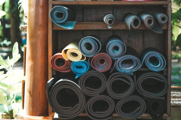 istock Many colorful yoga mats as background 1096502960