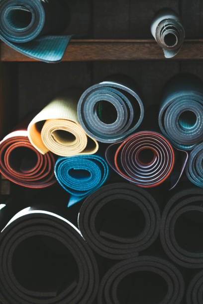 istock Many colorful yoga mats as background 1096504128