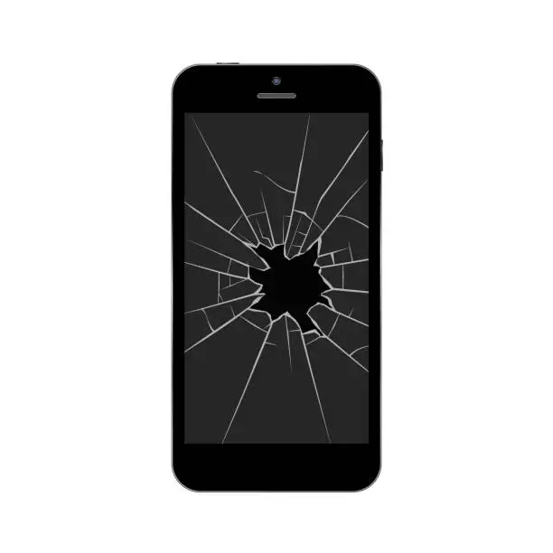 Vector illustration of Broken smartphone