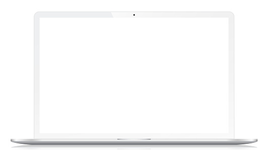 Vector Illustration of a White Laptop Isolated