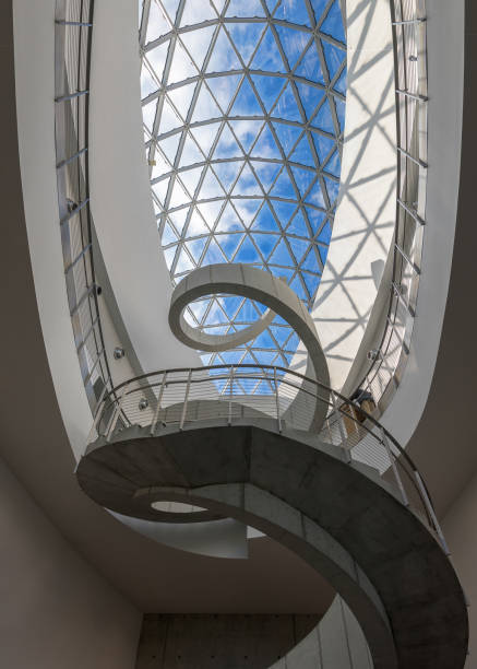 Saint Petersburg, Florida, USA - December 11, 2018: Spiral staircase titled the Enigma inside the Salvador Dali Museum in downtown St. Petersburg