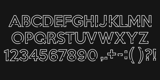 istock White alphabet fonts and numbers with points. Modern design letters and numbers. 1096519474