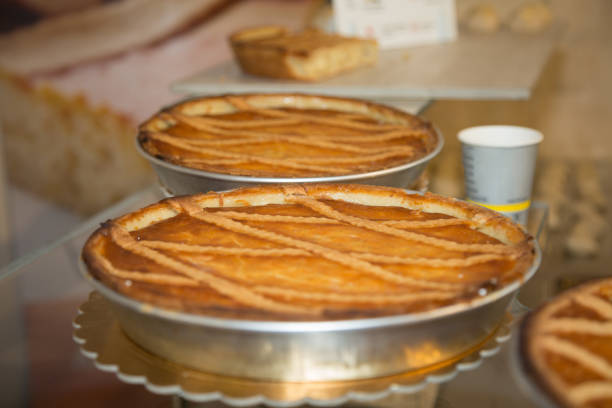 istock Two Lemon Tarts in Round Metal Containers 1096531360