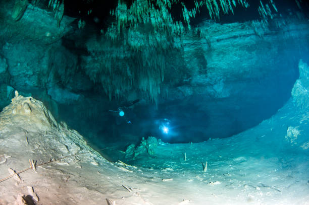 istock Scuba diving in the Cenote Dreamgate, Mexico 1096534384