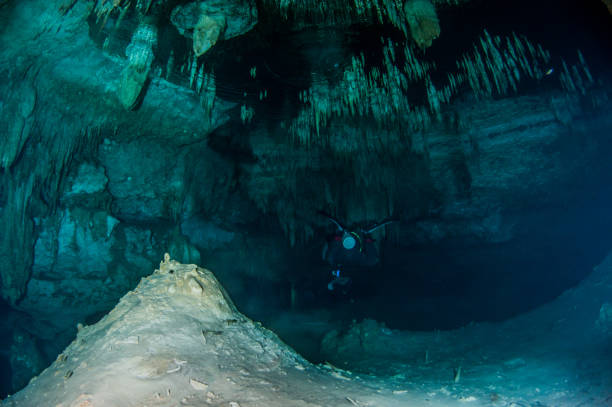 istock Scuba diving in the Cenote Dreamgate, Mexico 1096536138