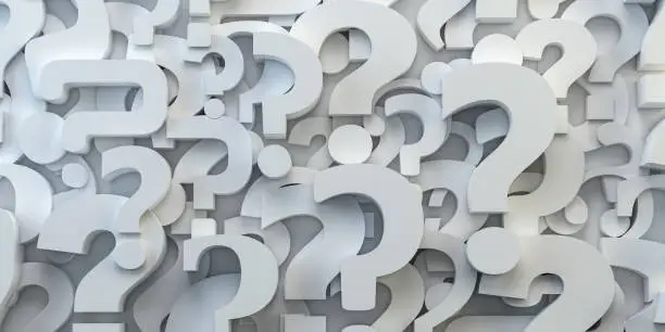 Photo of Question marks backround. FAQ, decision and confusion concept.