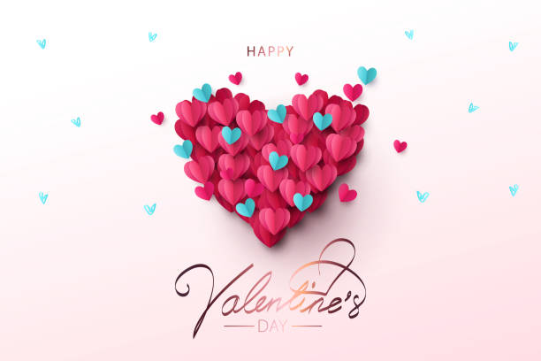 stockillustraties, clipart, cartoons en iconen met happy valentine's day feestelijke ontwerp banner, wenskaart of poster. - romantiek begrippen